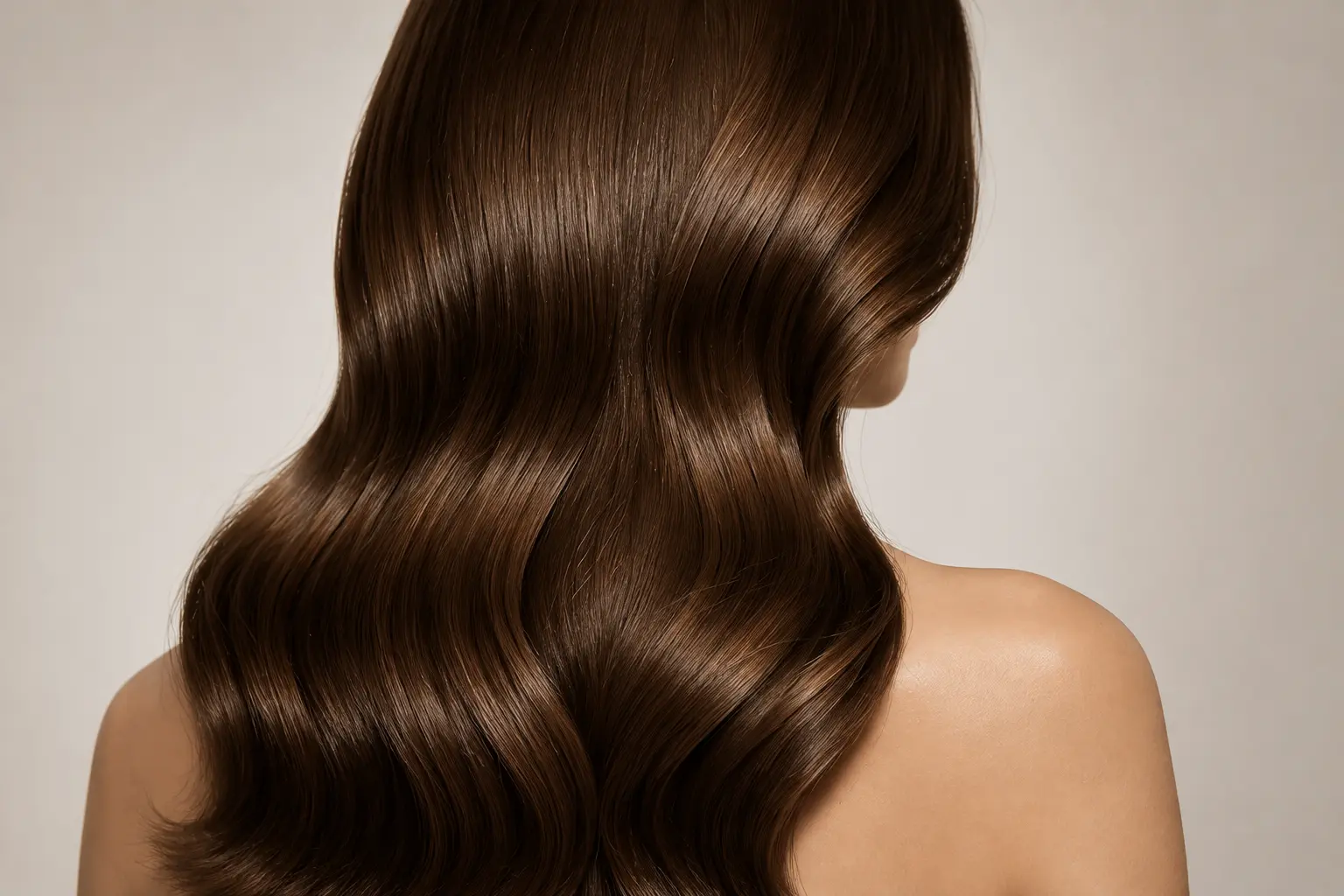 Healthy glossy brown hair